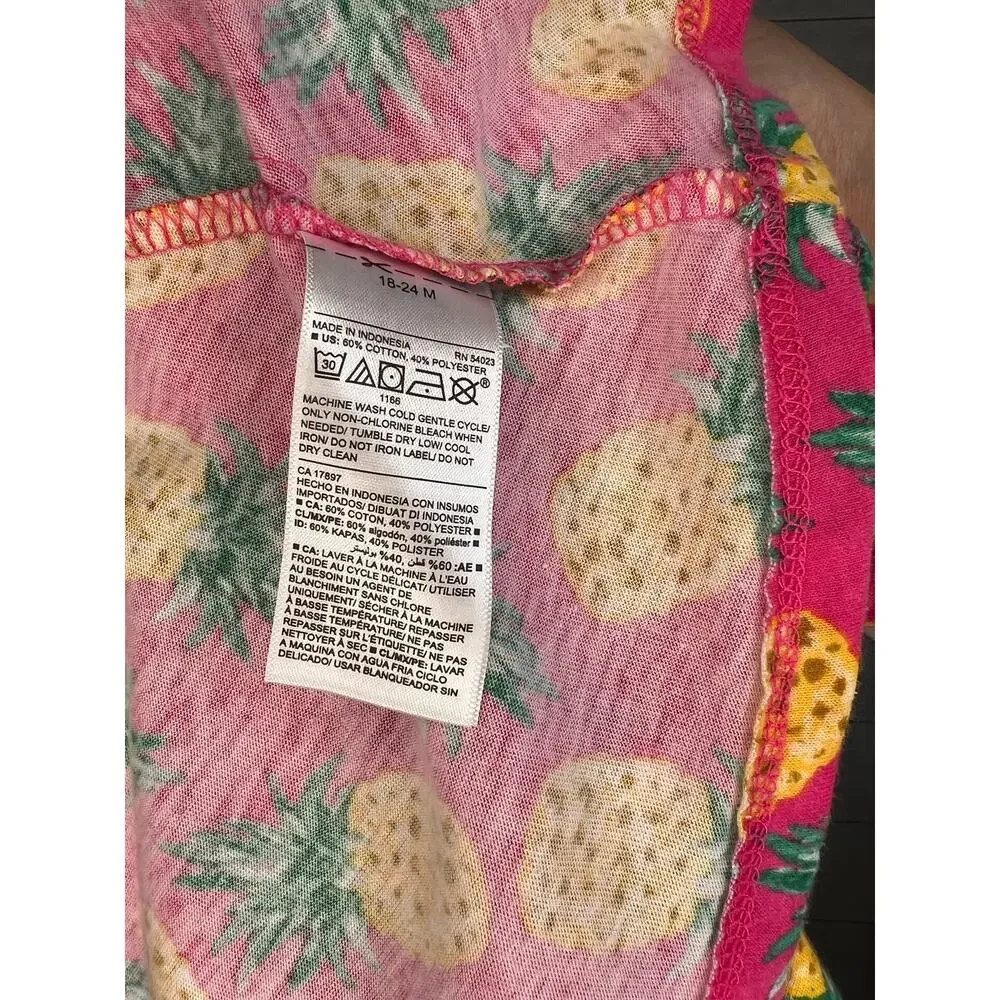 Old Navy  Baby Girl Onesies/Dress Bundle Size 18-24 Months Pineapple 3 Piece Set
